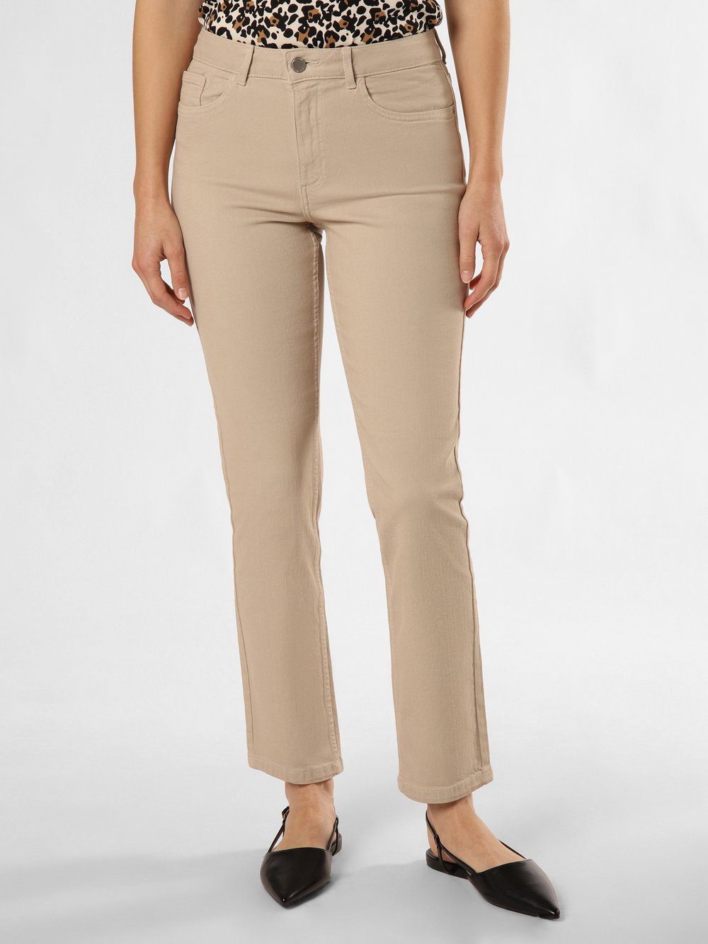 Vila Dżinsy - VIAlice Kobiety Bawełna beżowy jednolity, 36-32