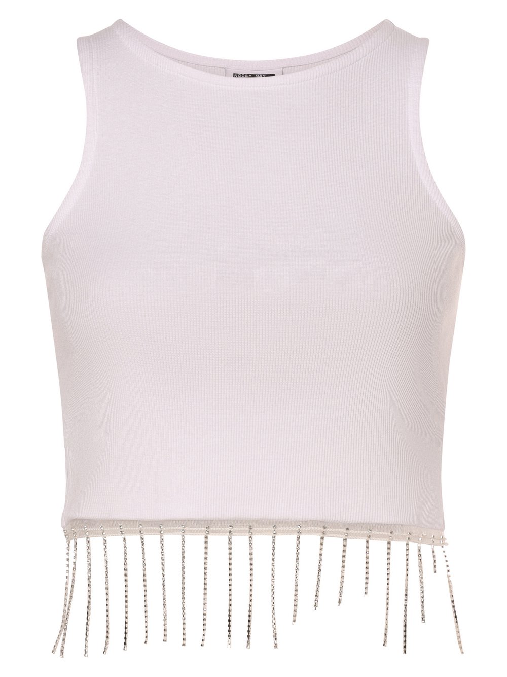 Noisy May Top damski - NMMaya Kobiety Bawełna biały jednolity, S