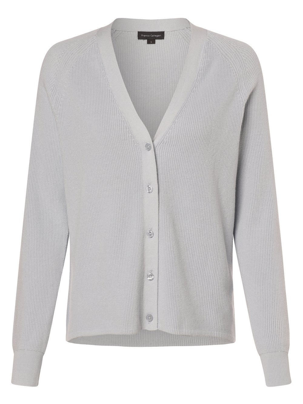 Franco Callegari Kardigan damski Kobiety Bawełna niebieski jednolity, S