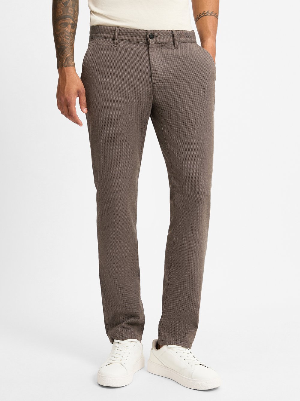 Alberto Spodnie - Lou Mężczyźni brązowy wzorzysty, 33-30