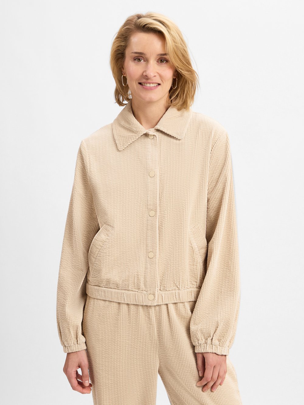 mbyM Kurtka damska - Karone-M Kobiety Sztruks beżowy jednolity, M