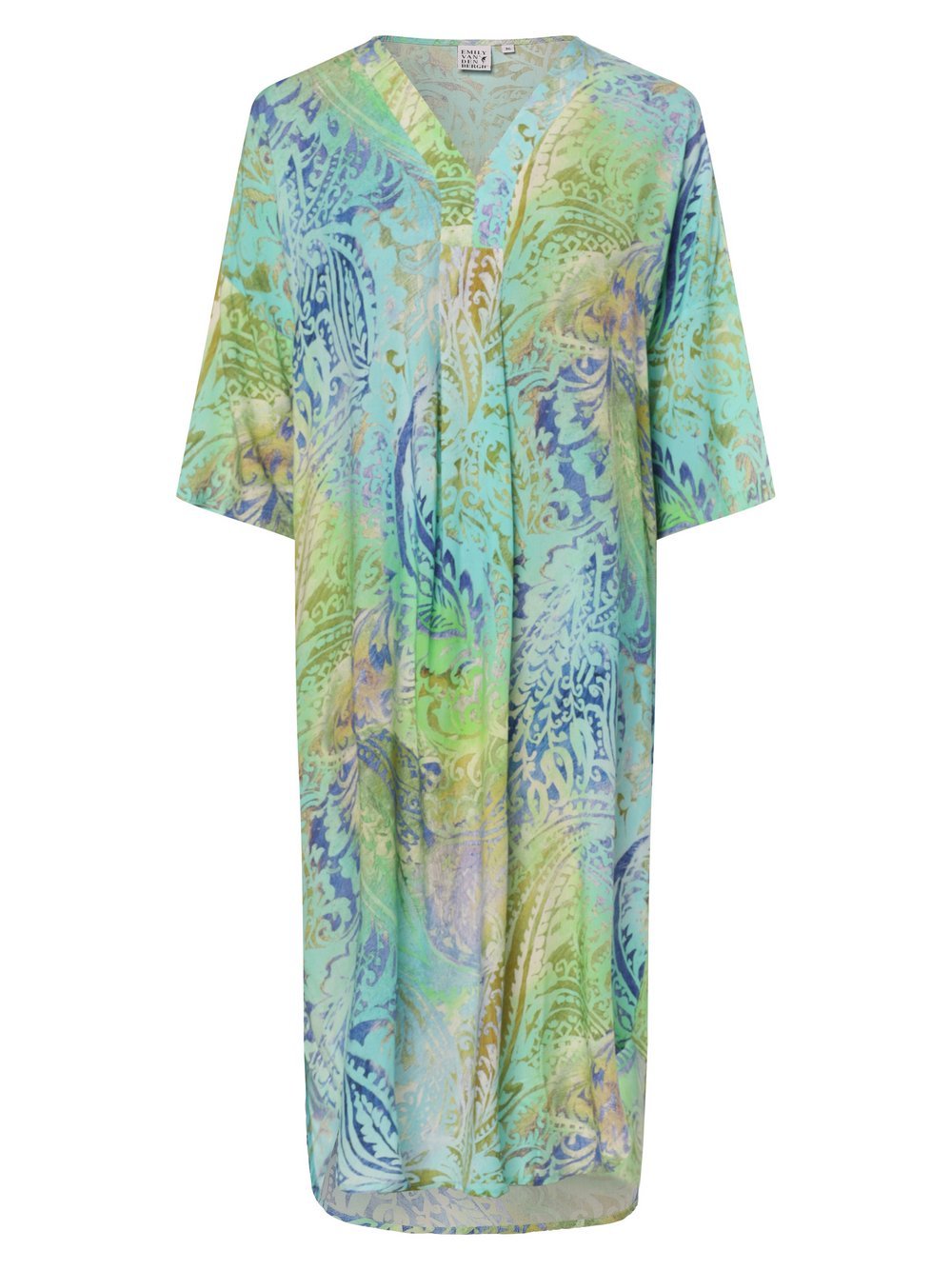 Emily van den Bergh Sukienka damska Kobiety wiskoza niebieski|zielony wzorzysty, 44