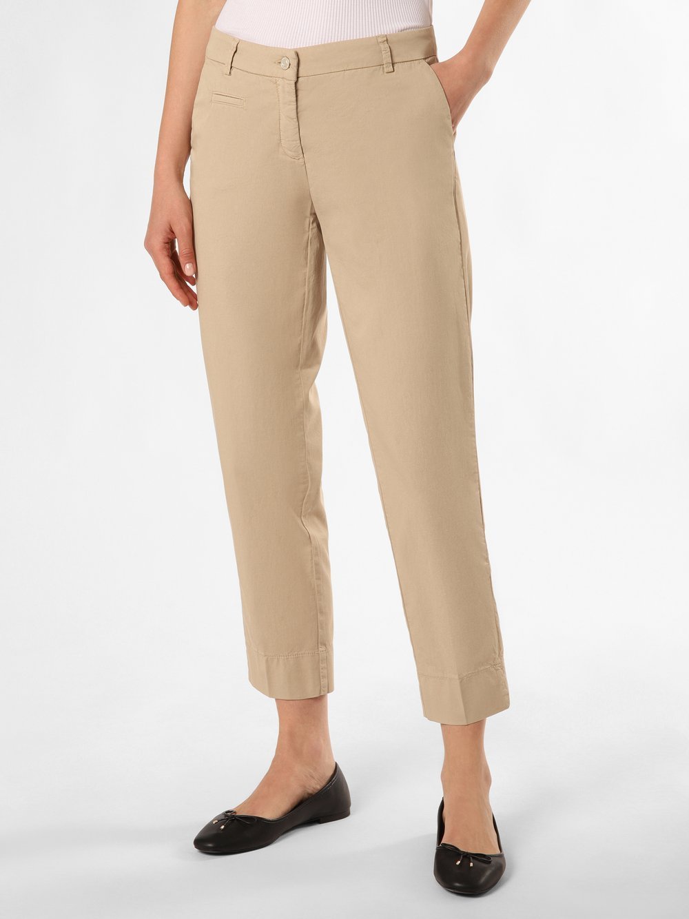 Cambio Spodnie - Stella Kobiety Bawełna beżowy jednolity, 34