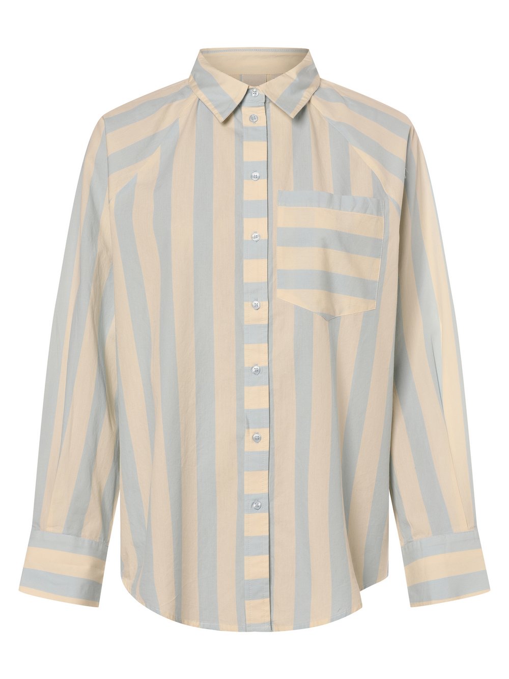 Y.A.S Bluzka damska - YASMonday Kobiety Bawełna beżowy|niebieski|biały w paski, L