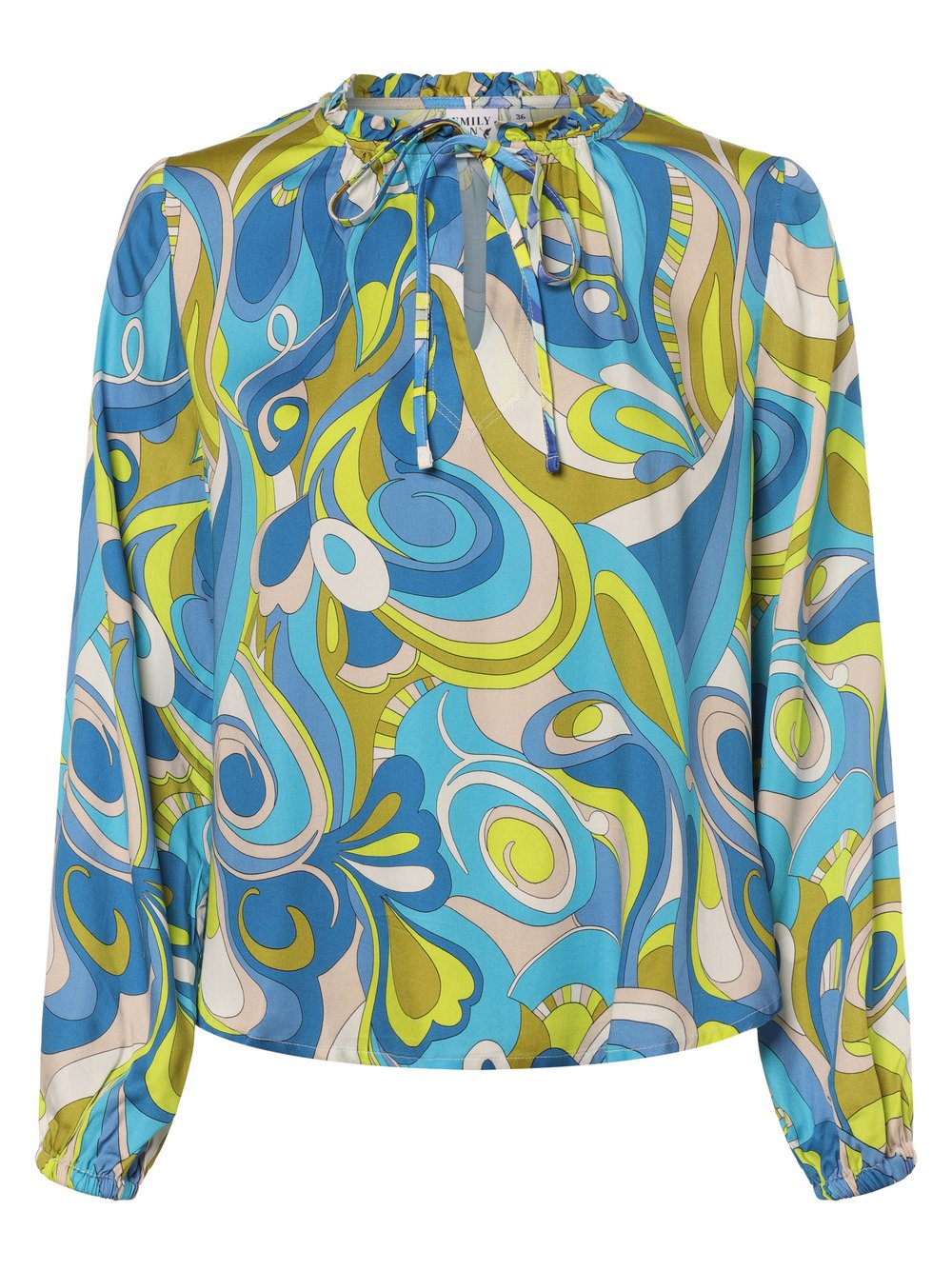 Emily van den Bergh Bluzka damska Kobiety Satyna niebieski|żółty|wielokolorowy wzorzysty, 40