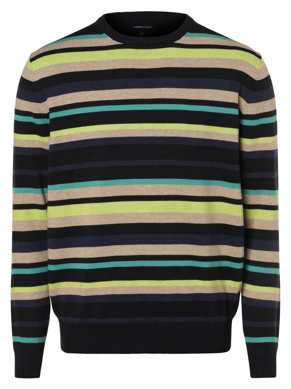 Andrew James Męski sweter Mężczyźni Bawełna niebieski|wielokolorowy w paski, XXXL