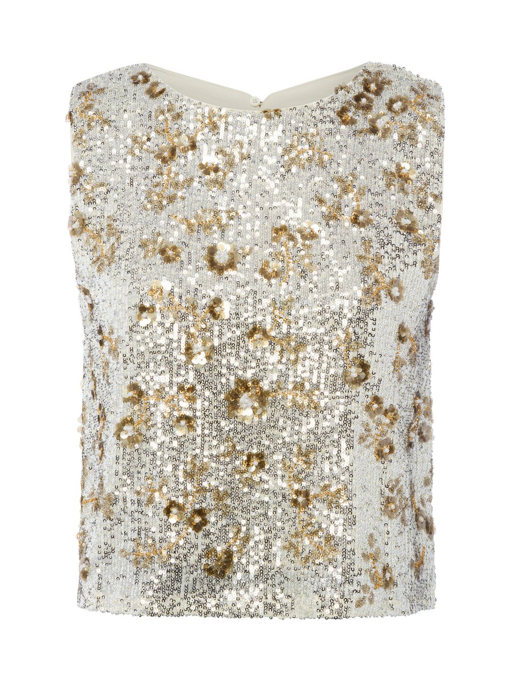 Msch Copenhagen Damski top z cekinami - MSCHMagnolia Kobiety srebrny|złoty wzorzysty, L