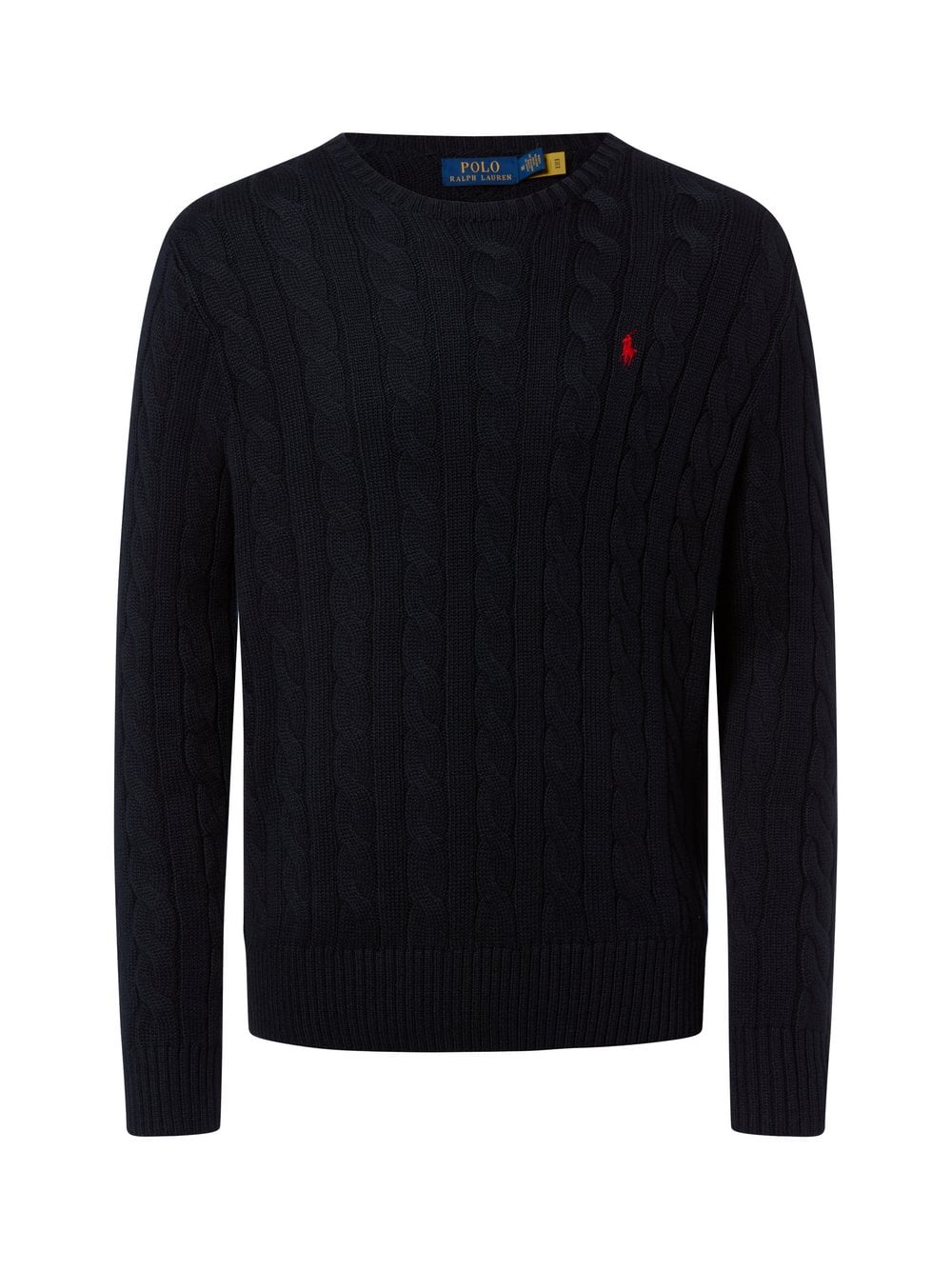 Polo Ralph Lauren Męski sweter z dzianiny Mężczyźni Bawełna niebieski jednolity, M