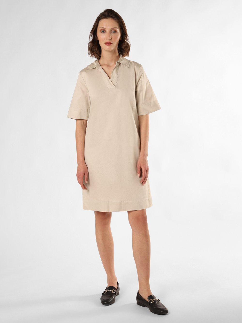 comma Sukienka damska Kobiety Bawełna beżowy jednolity, 42