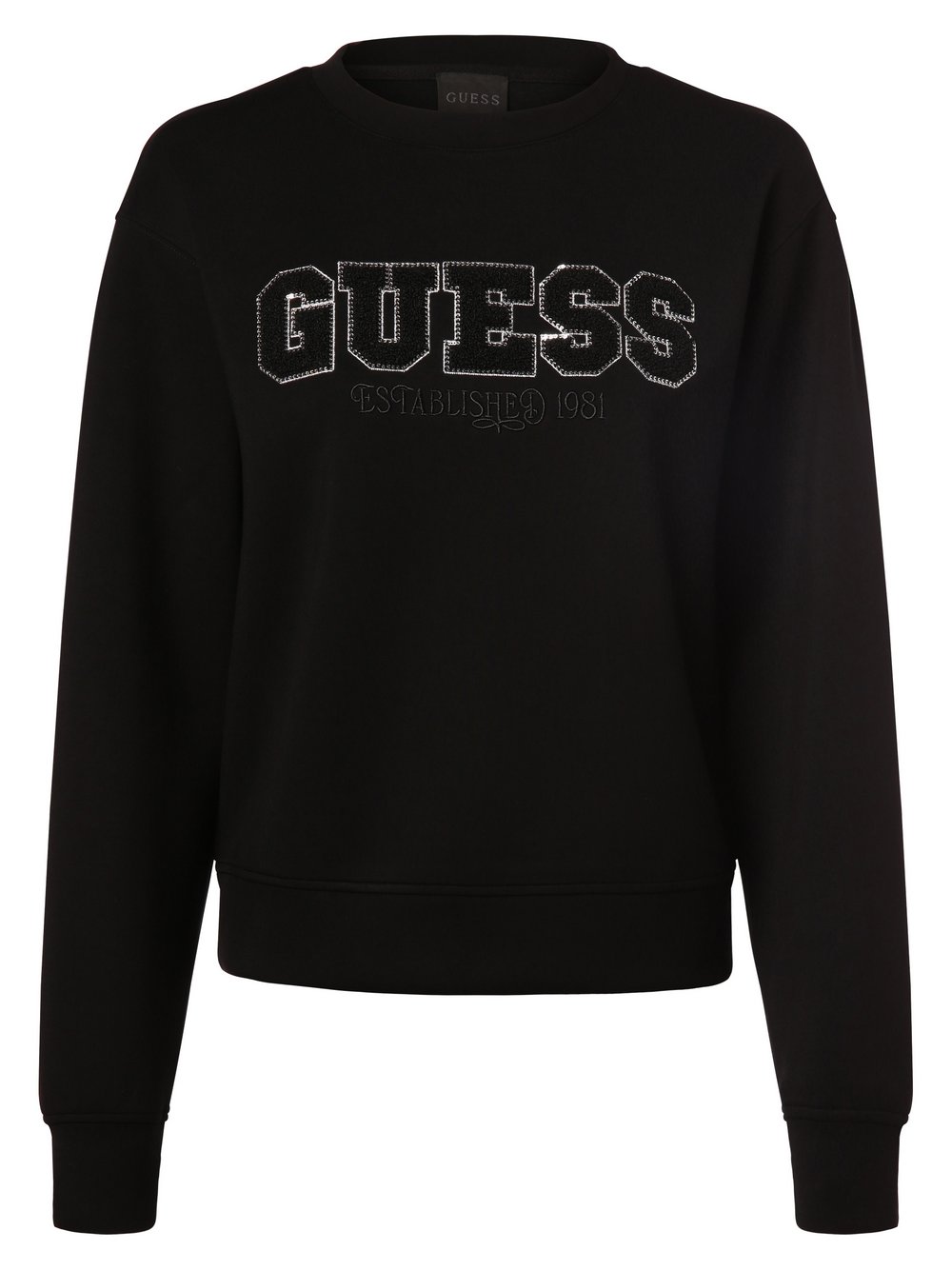 GUESS Damska bluza nierozpinana Kobiety czarny jednolity, XS