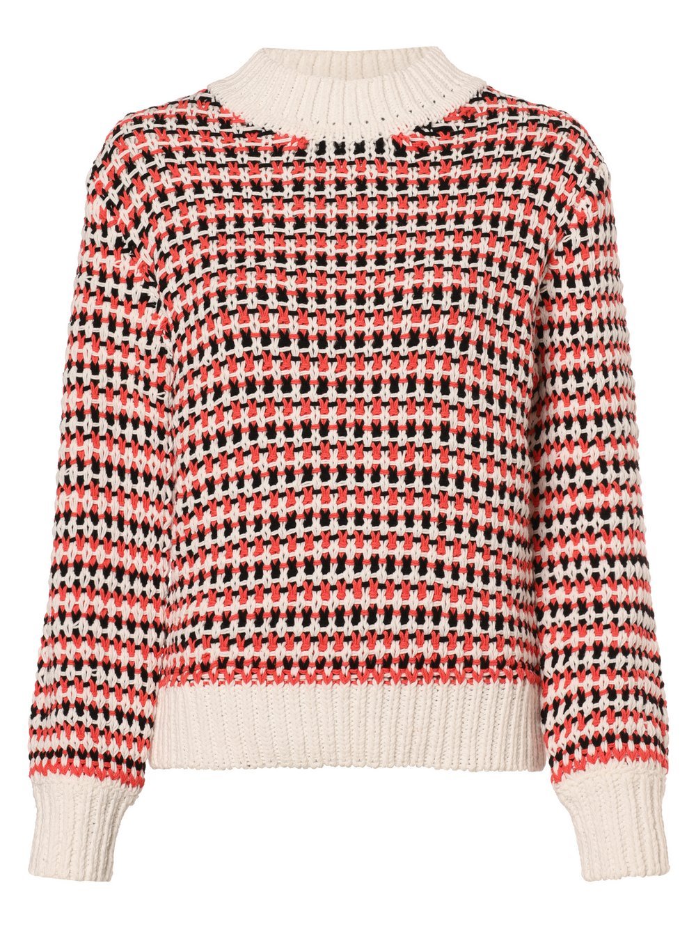 comma casual identity Sweter damski Kobiety Bawełna różowy|biały wzorzysty, 42