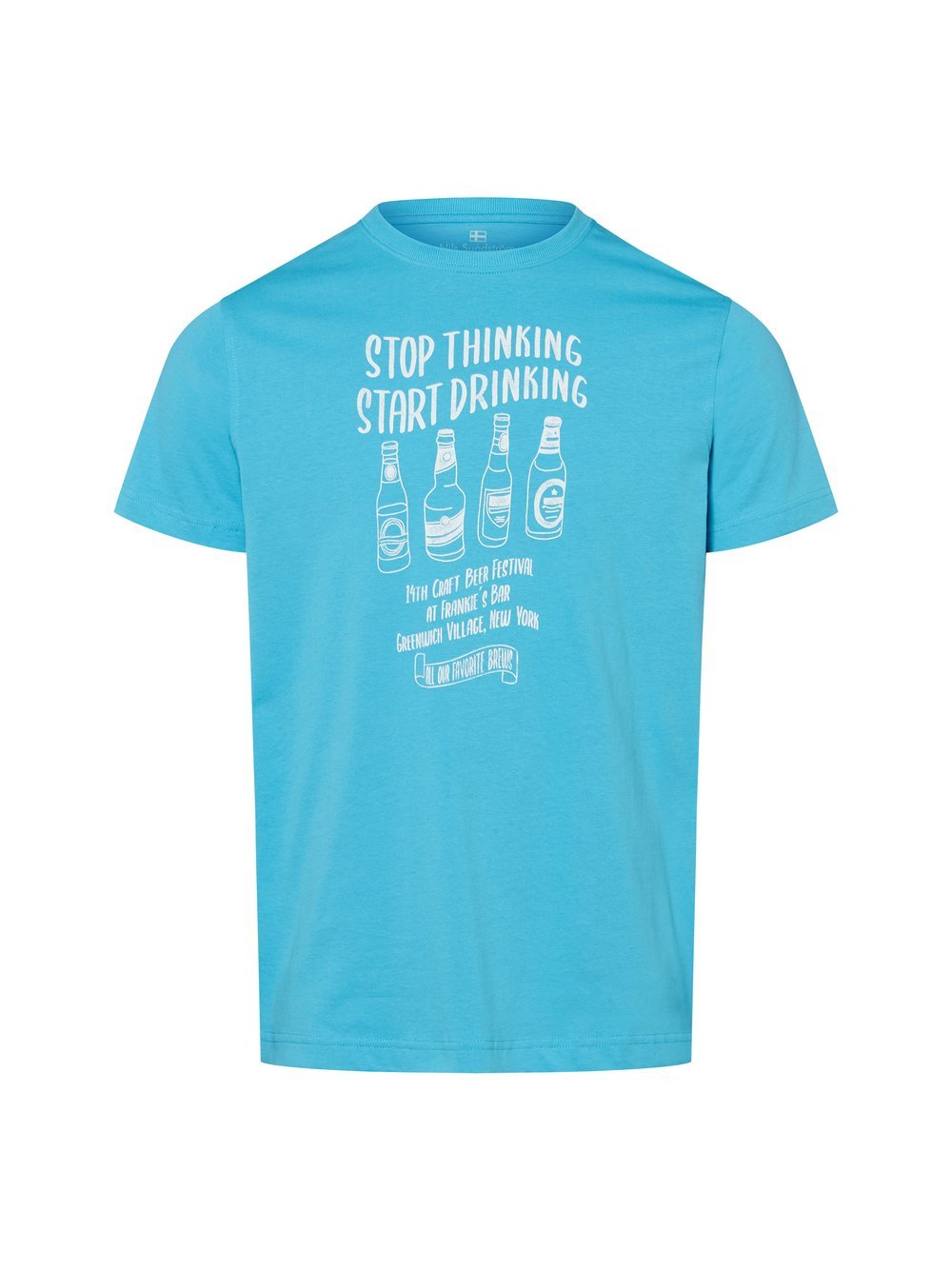 Nils Sundström Koszulka męska Mężczyźni Bawełna niebieski nadruk, XL