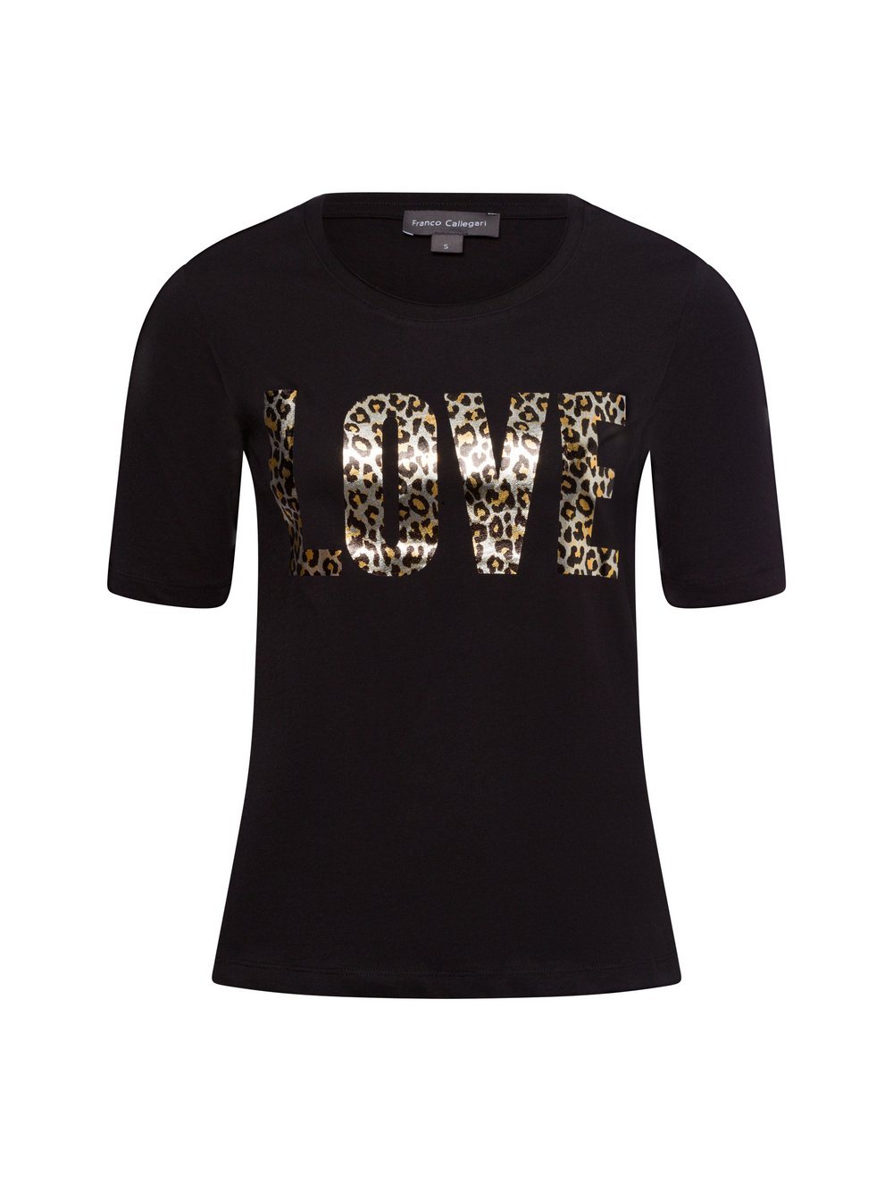Franco Callegari Koszulka damska Kobiety Bawełna czarny jednolity, XXL