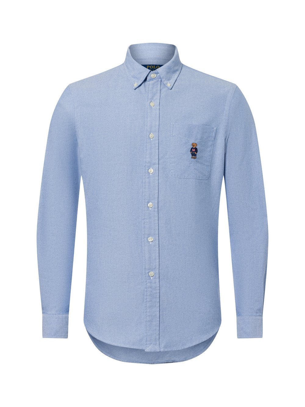 Polo Ralph Lauren Męska koszula casual Mężczyźni Modern Fit Bawełna niebieski wypukły wzór tkaniny, XXL