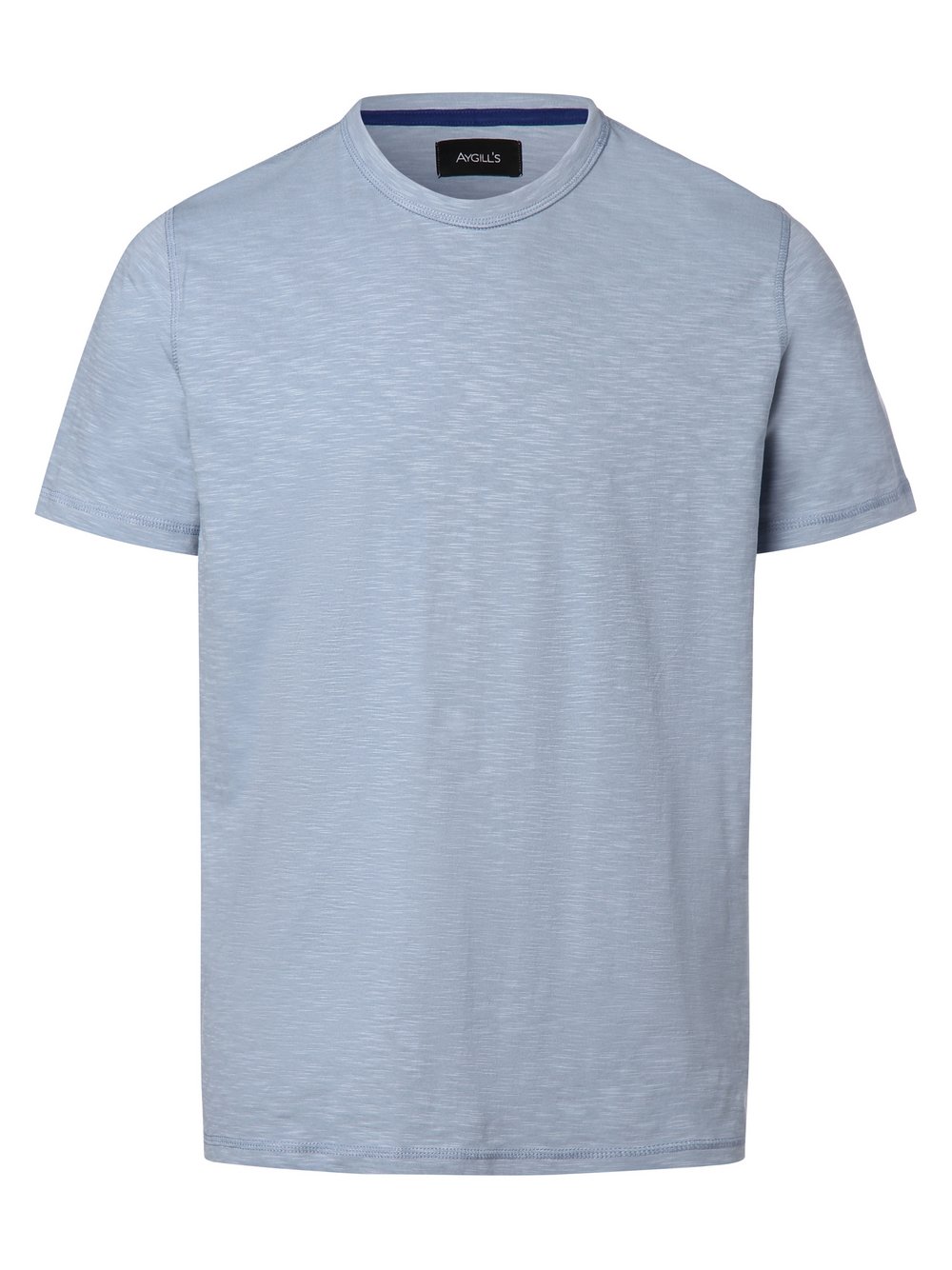 Aygill's Koszulka męska Mężczyźni Bawełna niebieski wypukły wzór tkaniny, XXL
