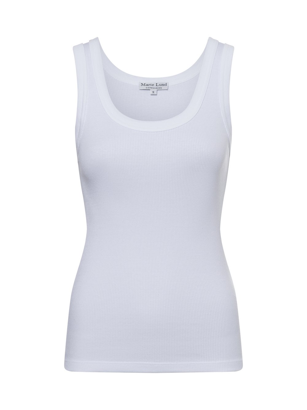 Marie Lund Top damski Kobiety Bawełna biały jednolity, L