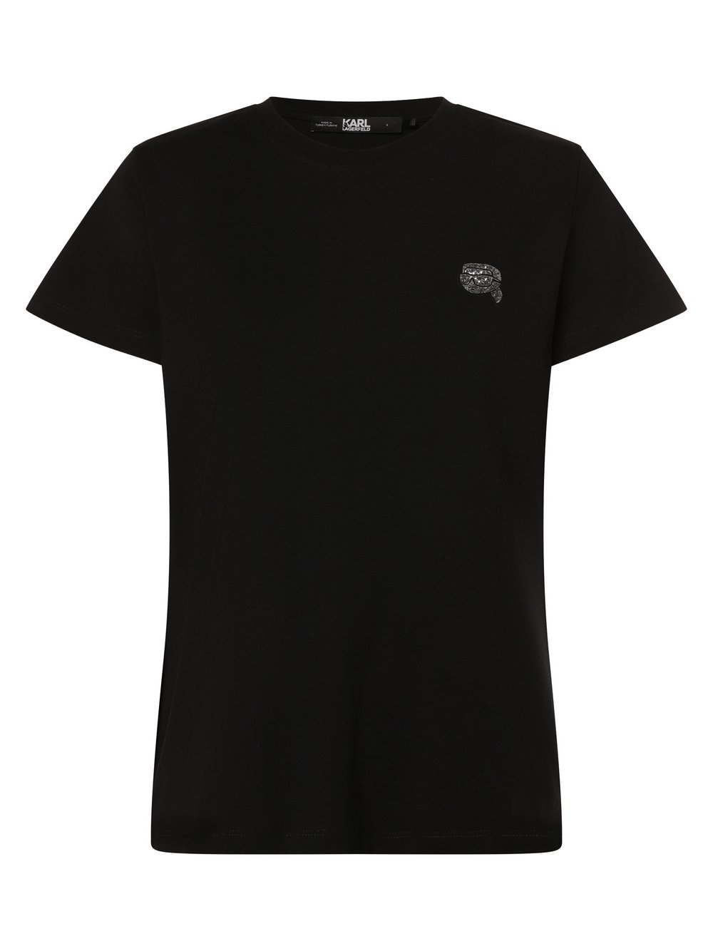 KARL LAGERFELD Koszulka damska Kobiety Bawełna czarny jednolity, XS