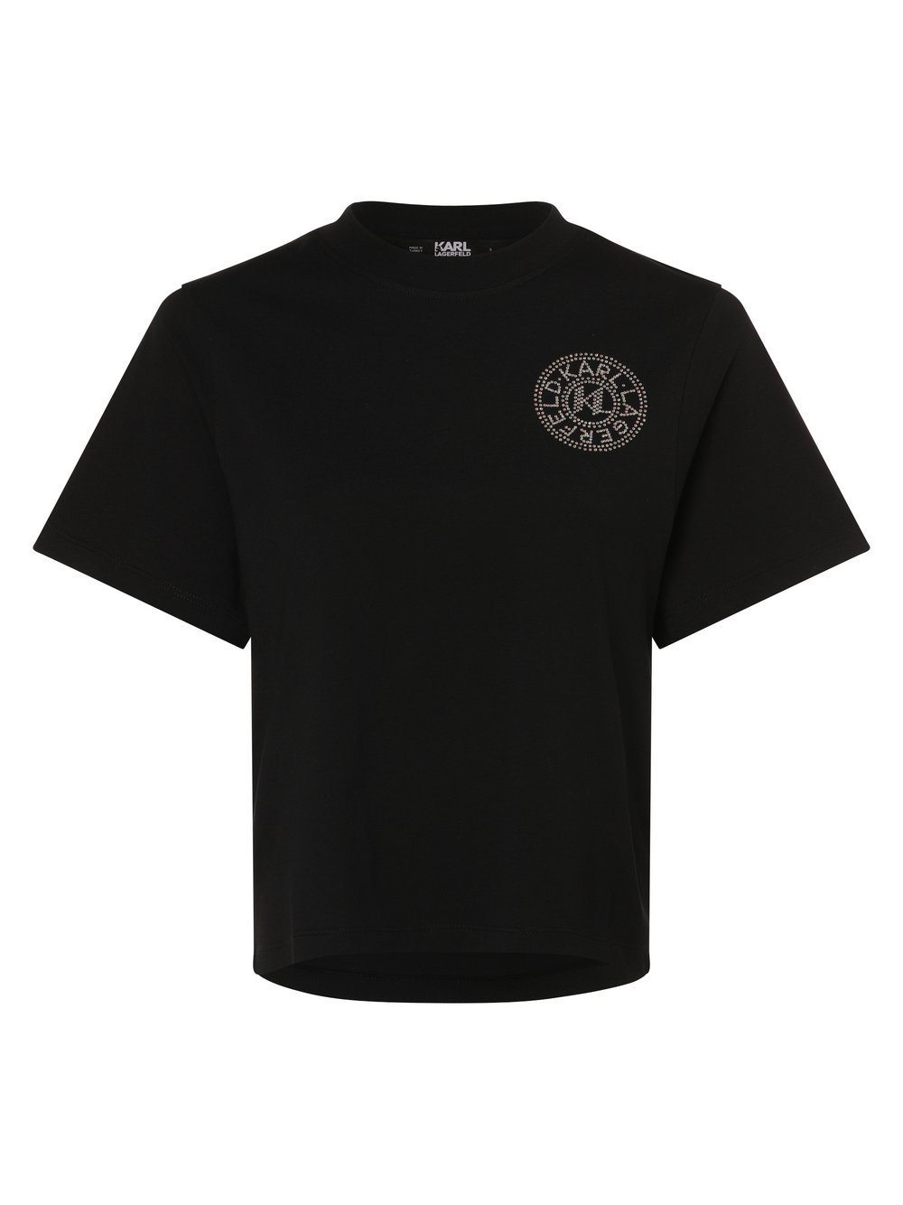 KARL LAGERFELD Koszulka damska Kobiety Bawełna czarny jednolity, M
