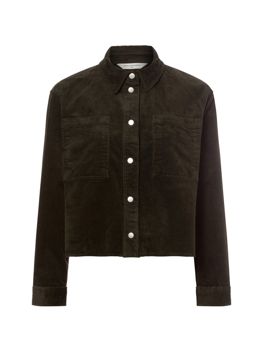 Msch Copenhagen Sztruksowa bluzka damska - MSCHArcelle Kobiety Bawełna zielony jednolity, XS/S