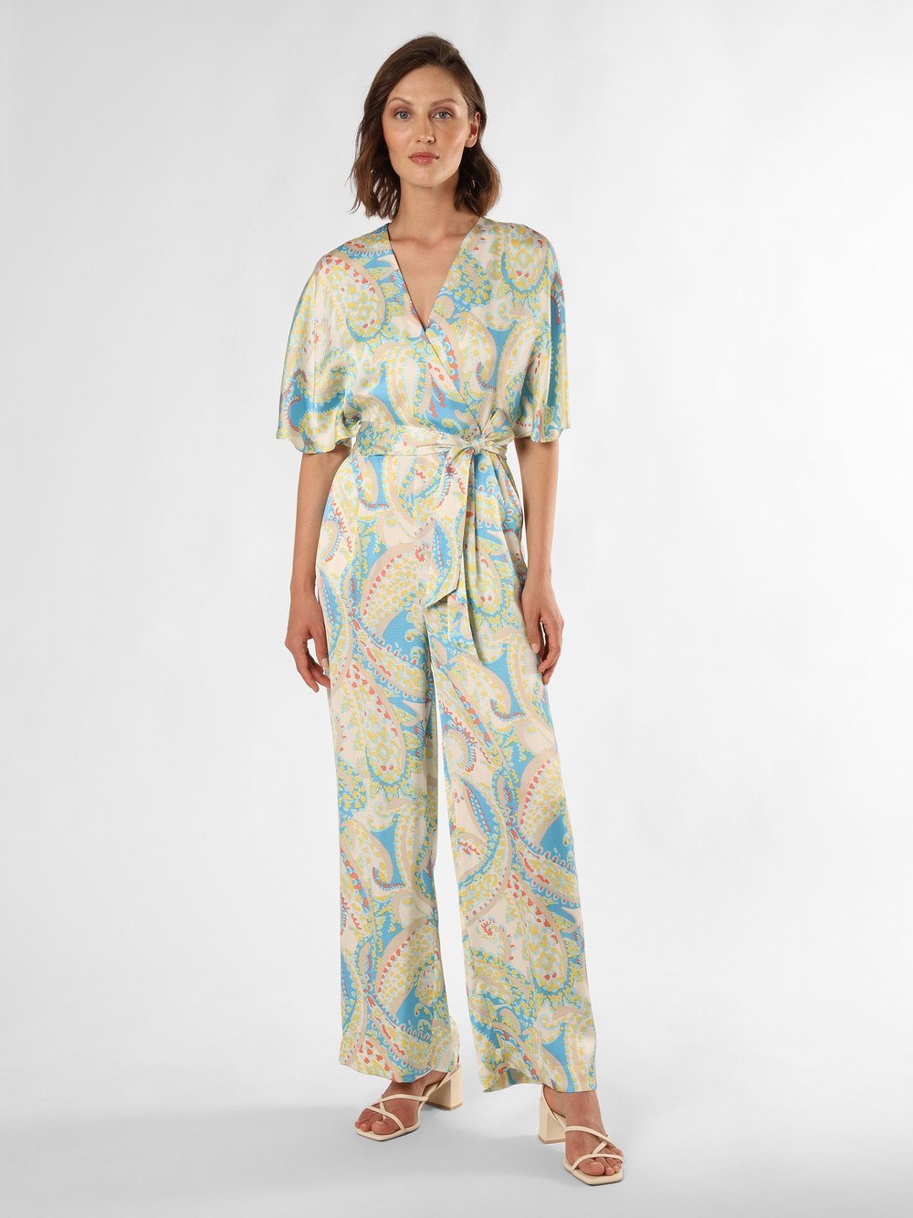 s.Oliver BLACK LABEL Kombinezon damski Kobiety beżowy|niebieski|żółty|różowy wzorzysty, 44