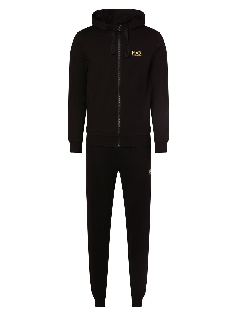 EA7 Emporio Armani Dres męski Mężczyźni Bawełna czarny jednolity, XL