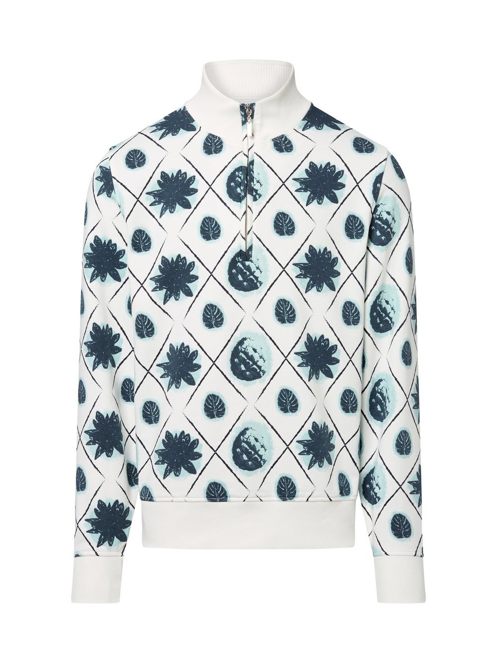 Nils Sundström Bluza męska Mężczyźni biały|wielokolorowy nadruk, S