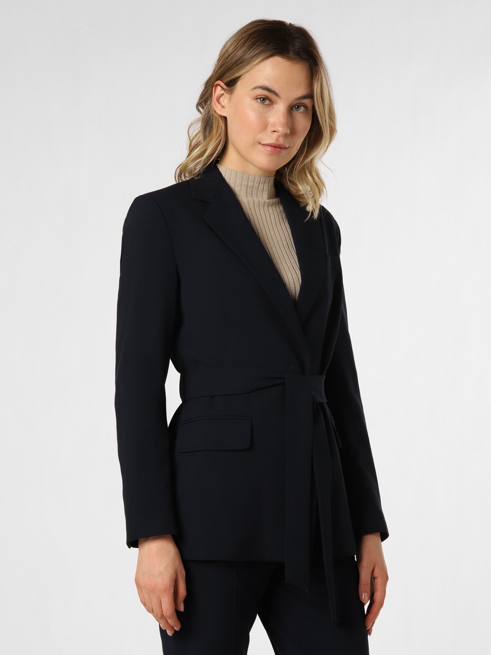 More & More Blezer damski Kobiety Sztuczne włókno niebieski jednolity, 46