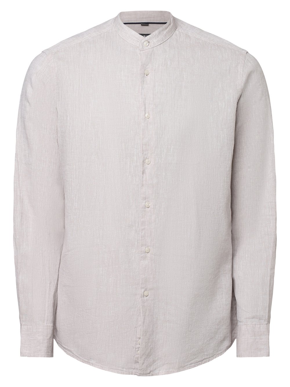 Nils Sundström Koszula męska z zawartością lnu Mężczyźni Modern Fit Bawełna beżowy jednolity, S