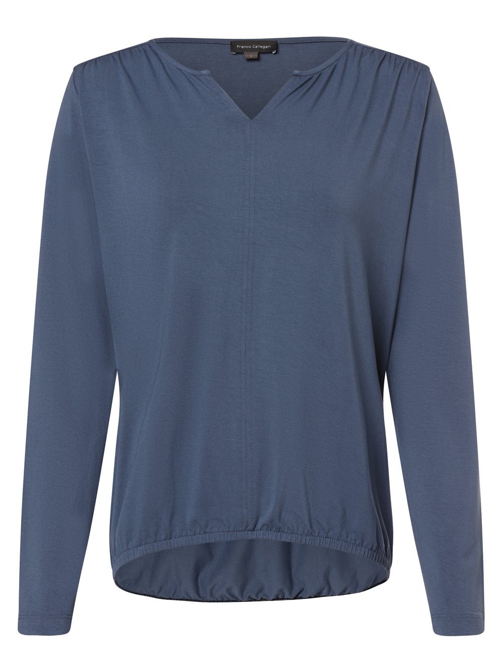 Franco Callegari Damska koszulka z długim rękawem Kobiety wiskoza niebieski jednolity, XL
