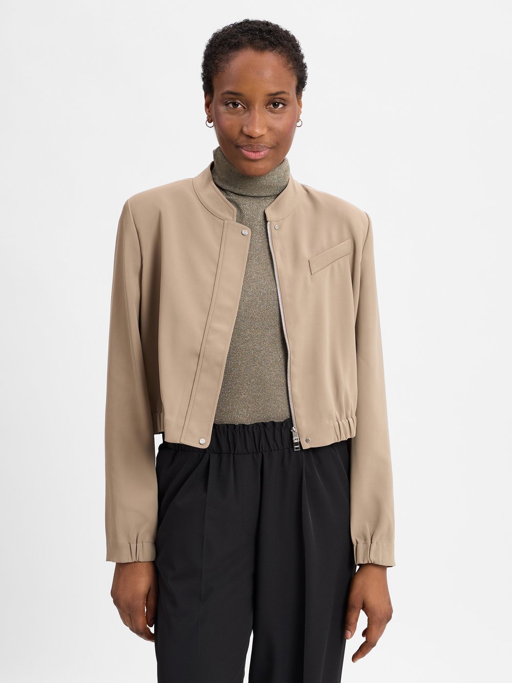 Marc Cain Collections Bluza damska Kobiety Sztuczne włókno zielony jednolity, 38