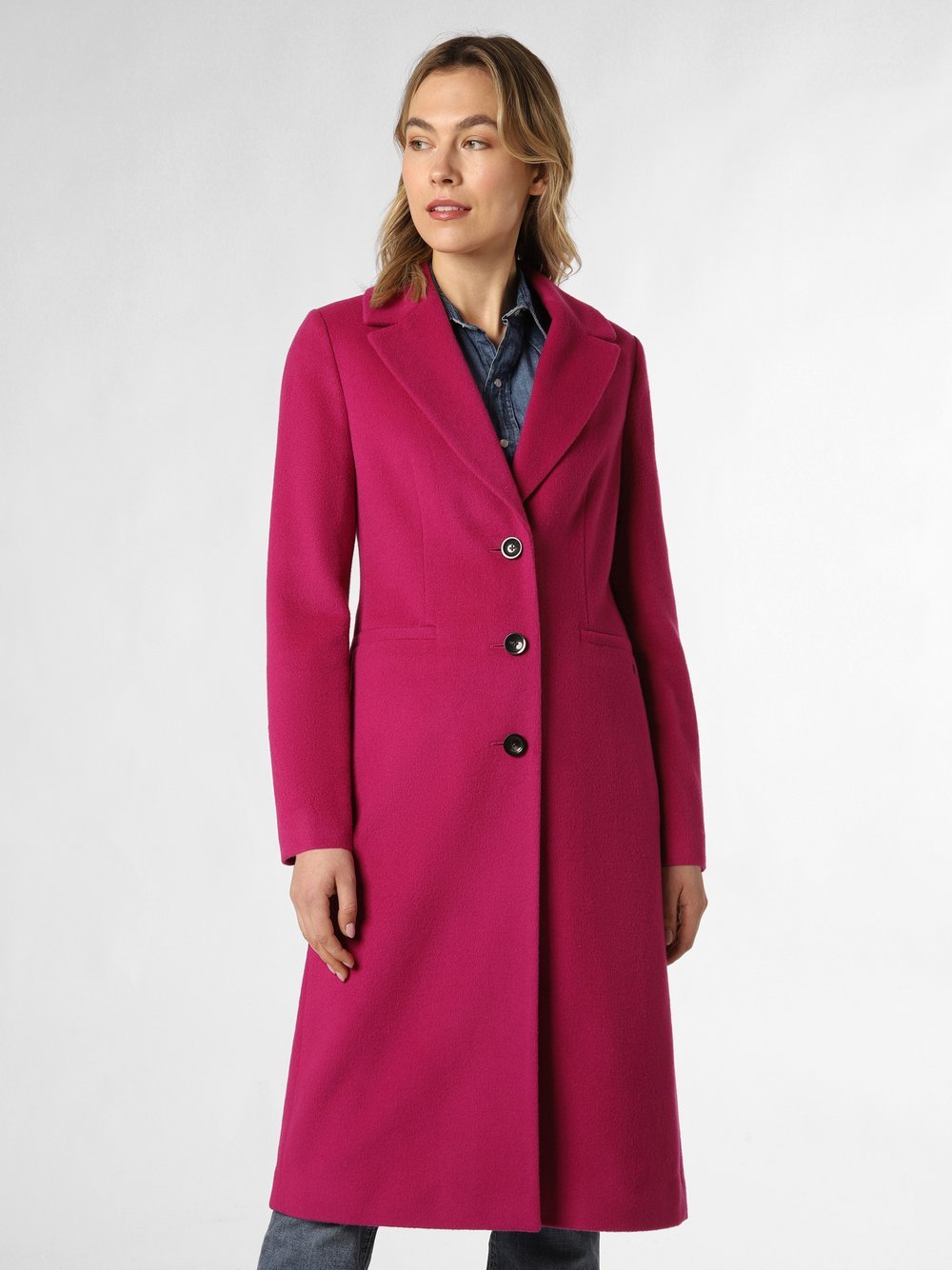 comma Płaszcz damski Kobiety Wełna wyrazisty róż jednolity, 34