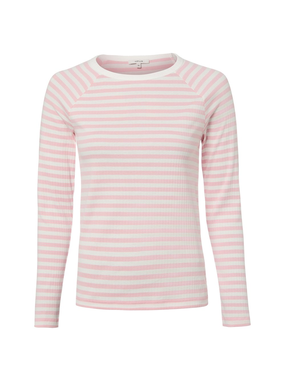 Opus Damska koszulka z długim rękawem - Sorka Kobiety Bawełna (100%) różowy w paski, 36