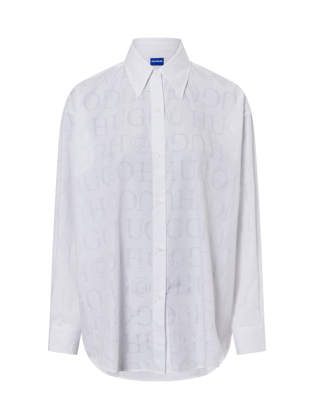 HUGO BLUE Bluzka damska - Elisana Kobiety Bawełna biały wzorzysty, 38