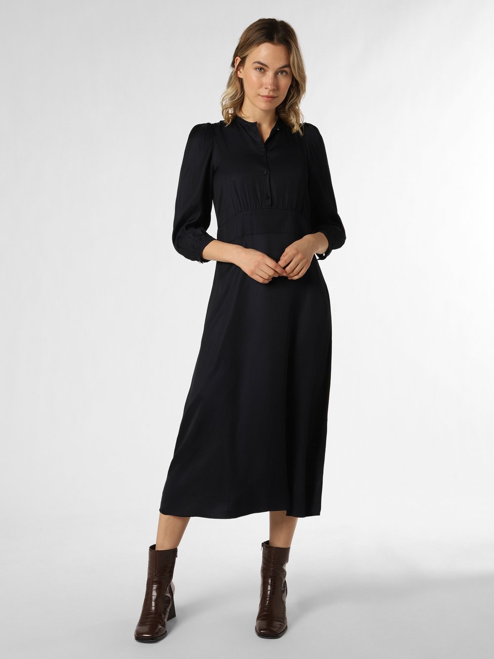 BOSS Orange Sukienka damska Kobiety wiskoza niebieski jednolity, 38