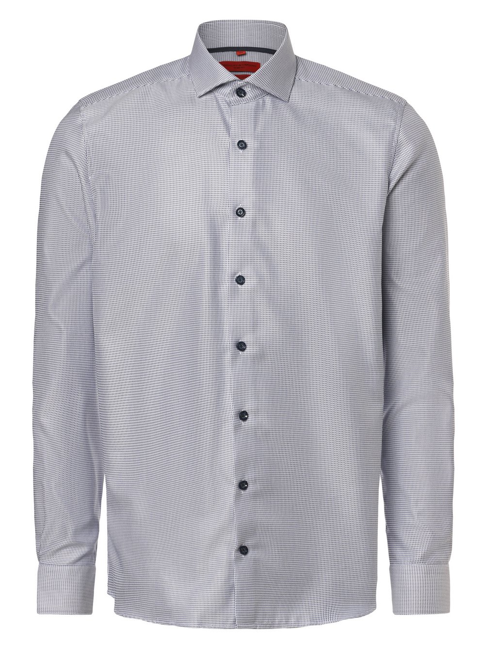 Finshley & Harding Koszula męska - Łatwe prasowanie Mężczyźni Slim Fit Bawełna niebieski|różowy wypukły wzór tkaniny, 41