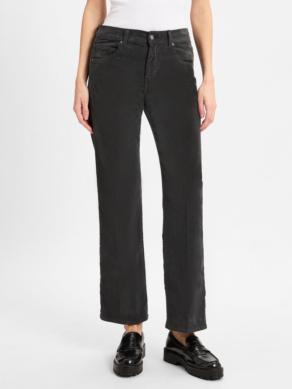 Angels Spodnie - Lara Kobiety Sztruks szary jednolity, 42-30