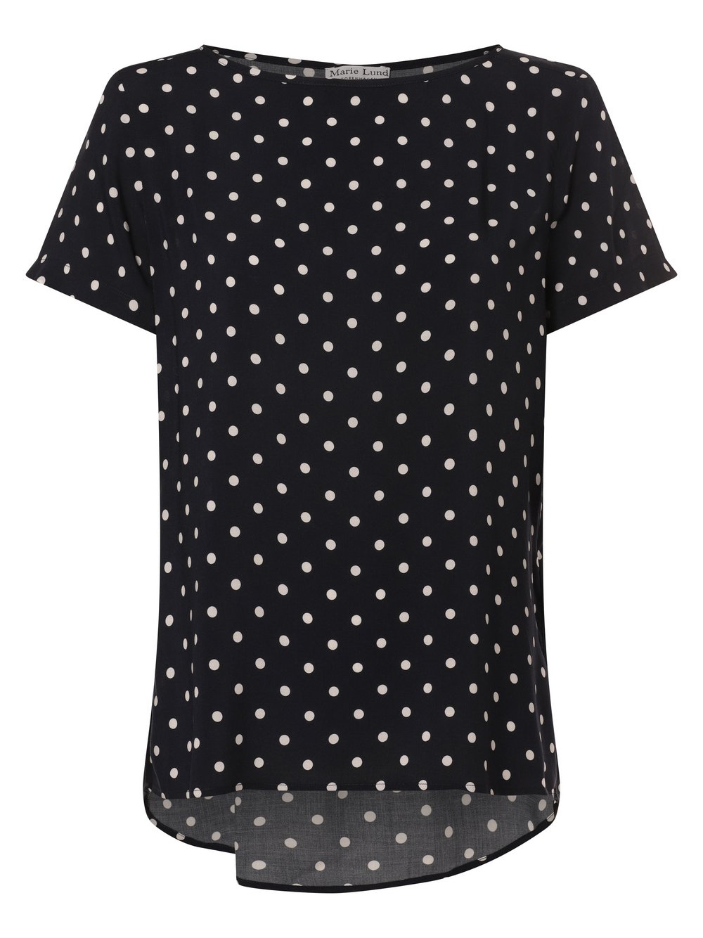 Marie Lund Bluzka damska - Carry Kobiety wiskoza niebieski w kropki, 36