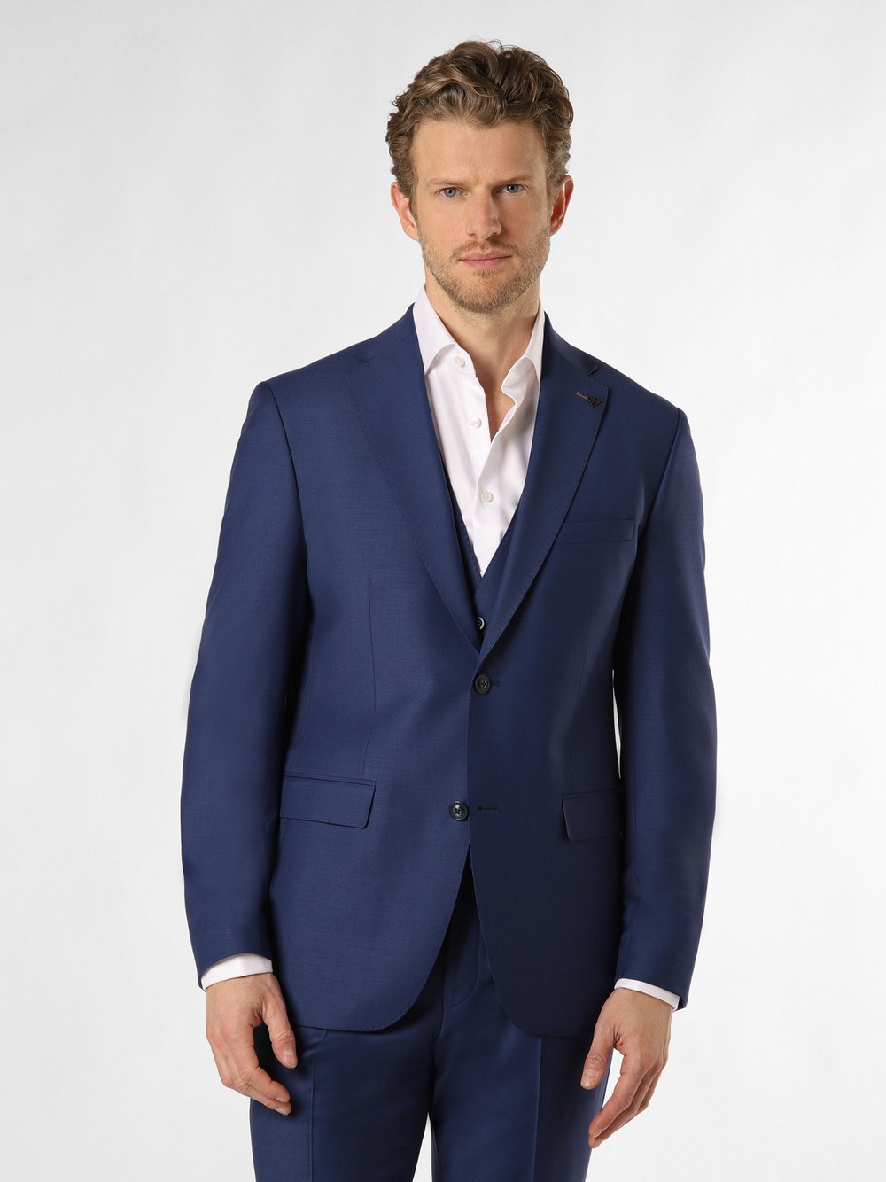 Roy Robson Męska kurtka modułowa Mężczyźni Regular Fit wełna ze strzyży niebieski jednolity, 28