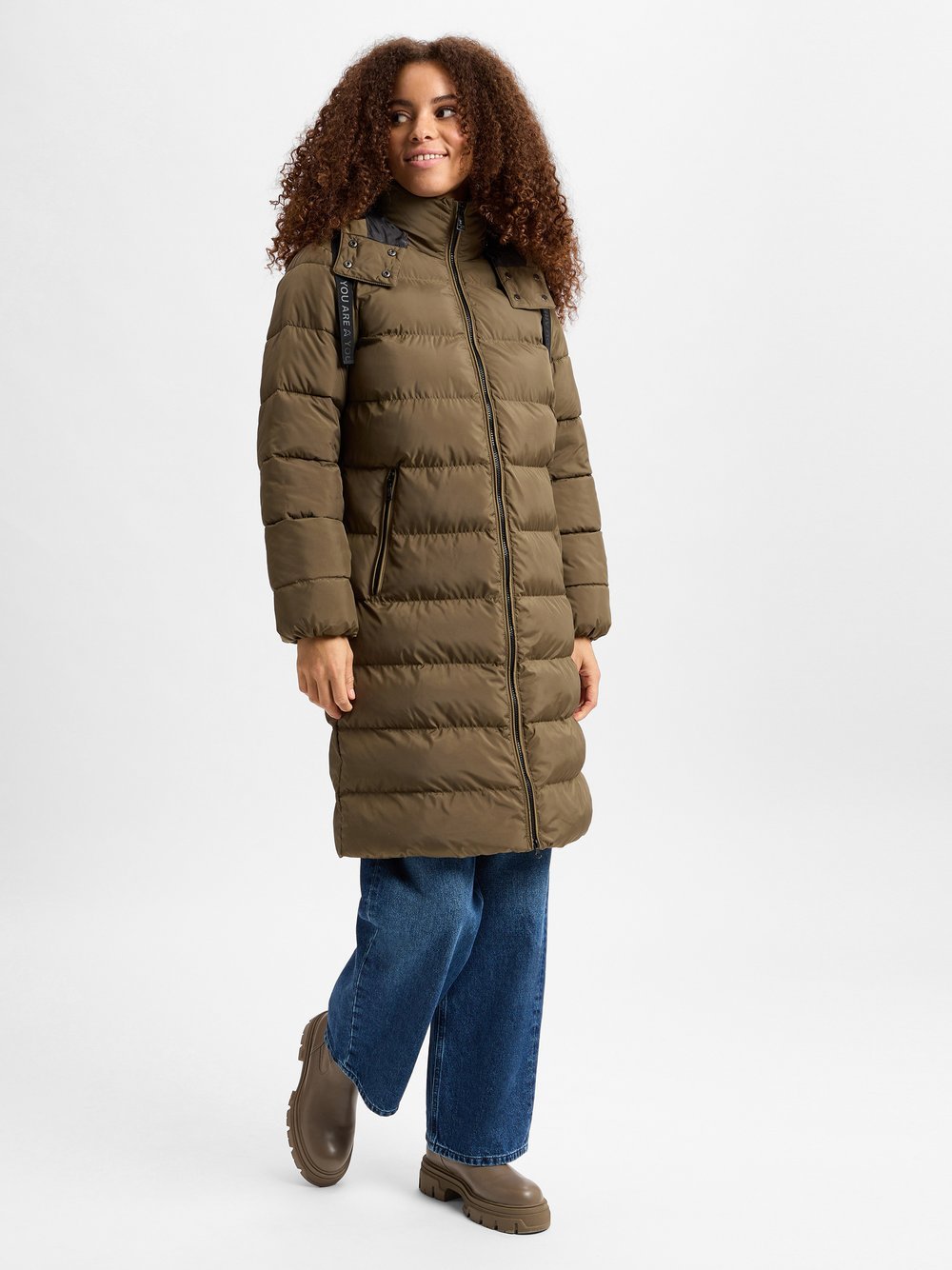 Fuchs Schmitt Pikowany płaszcz damski Kobiety Sztuczne włókno zielony jednolity, 46