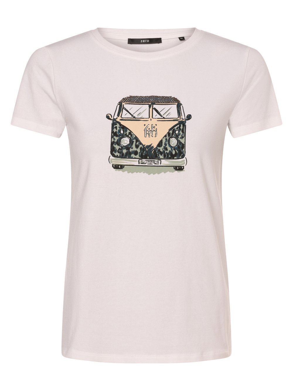 zero Koszulka damska Kobiety Bawełna biały nadruk, 40