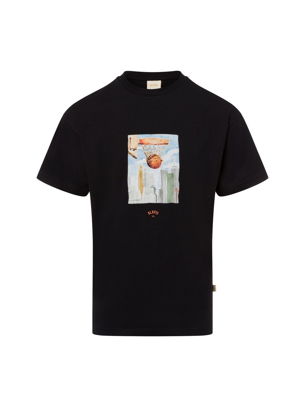 BLKVIS Koszulka męska Mężczyźni Bawełna czarny wzorzysty, M