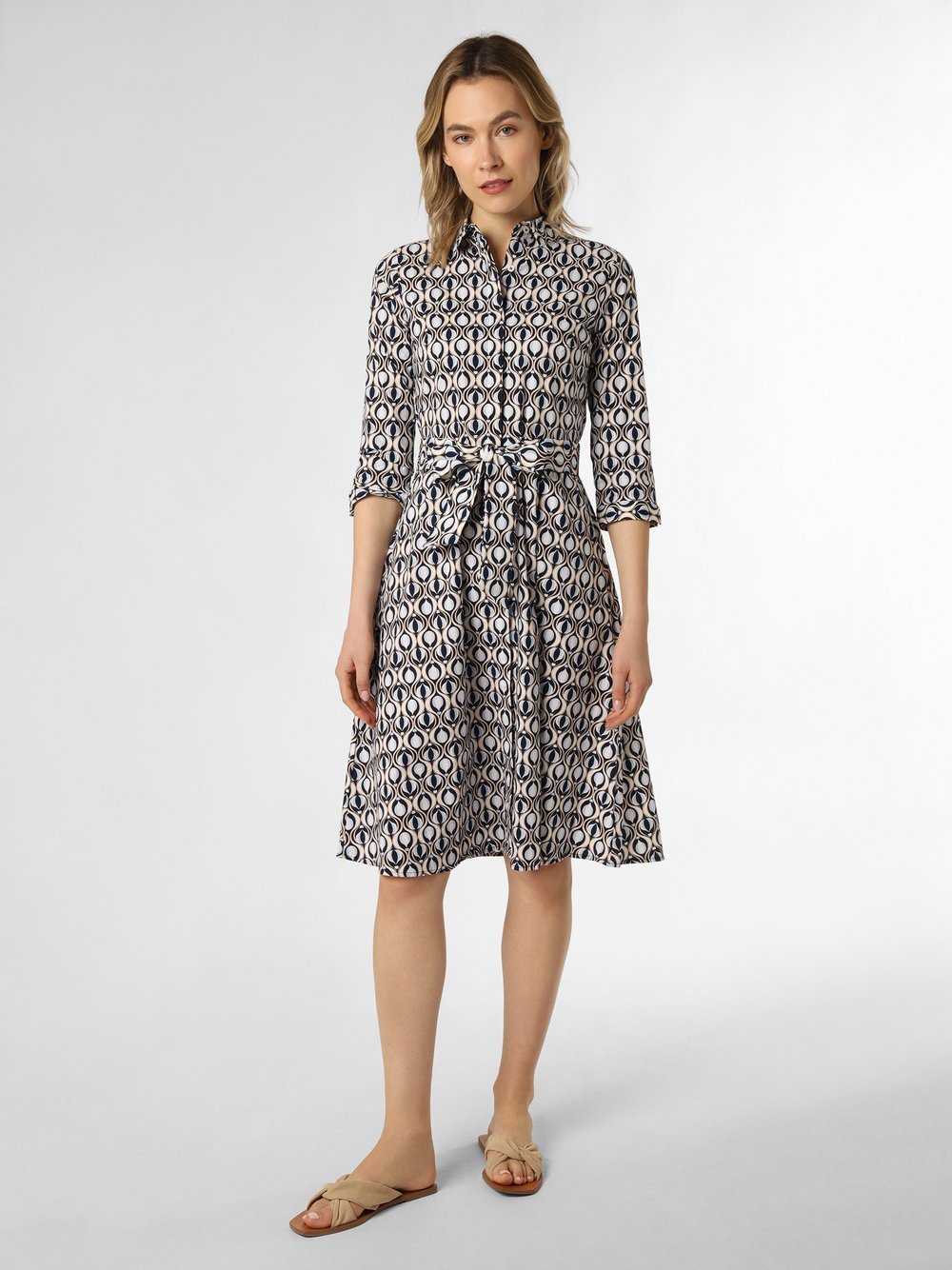 More & More Sukienka damska Kobiety Bawełna niebieski|wielokolorowy wzorzysty, 44