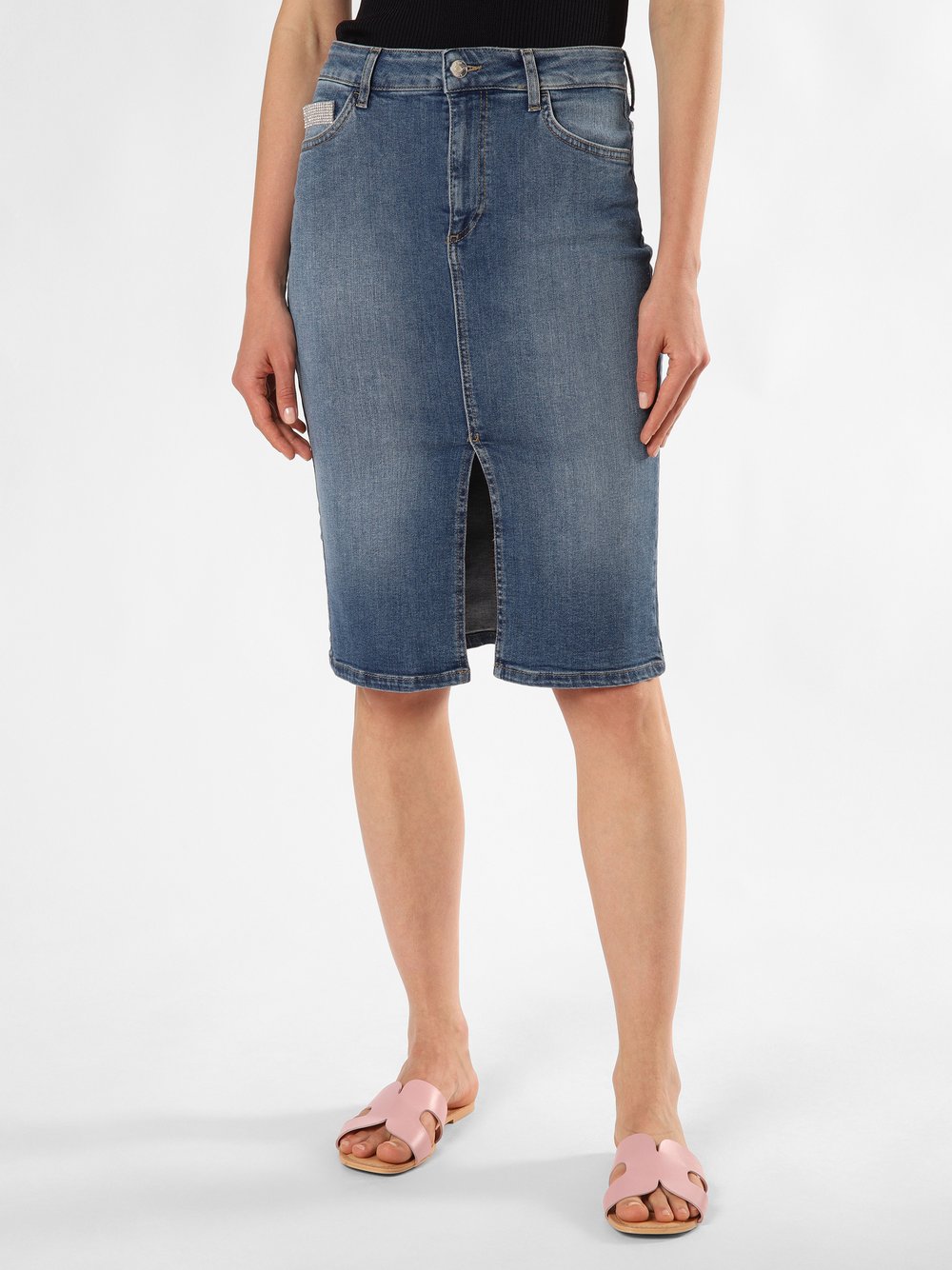 Liu Jo Collection Dżinsowa spódnica damska Kobiety Bawełna niebieski jednolity, 29