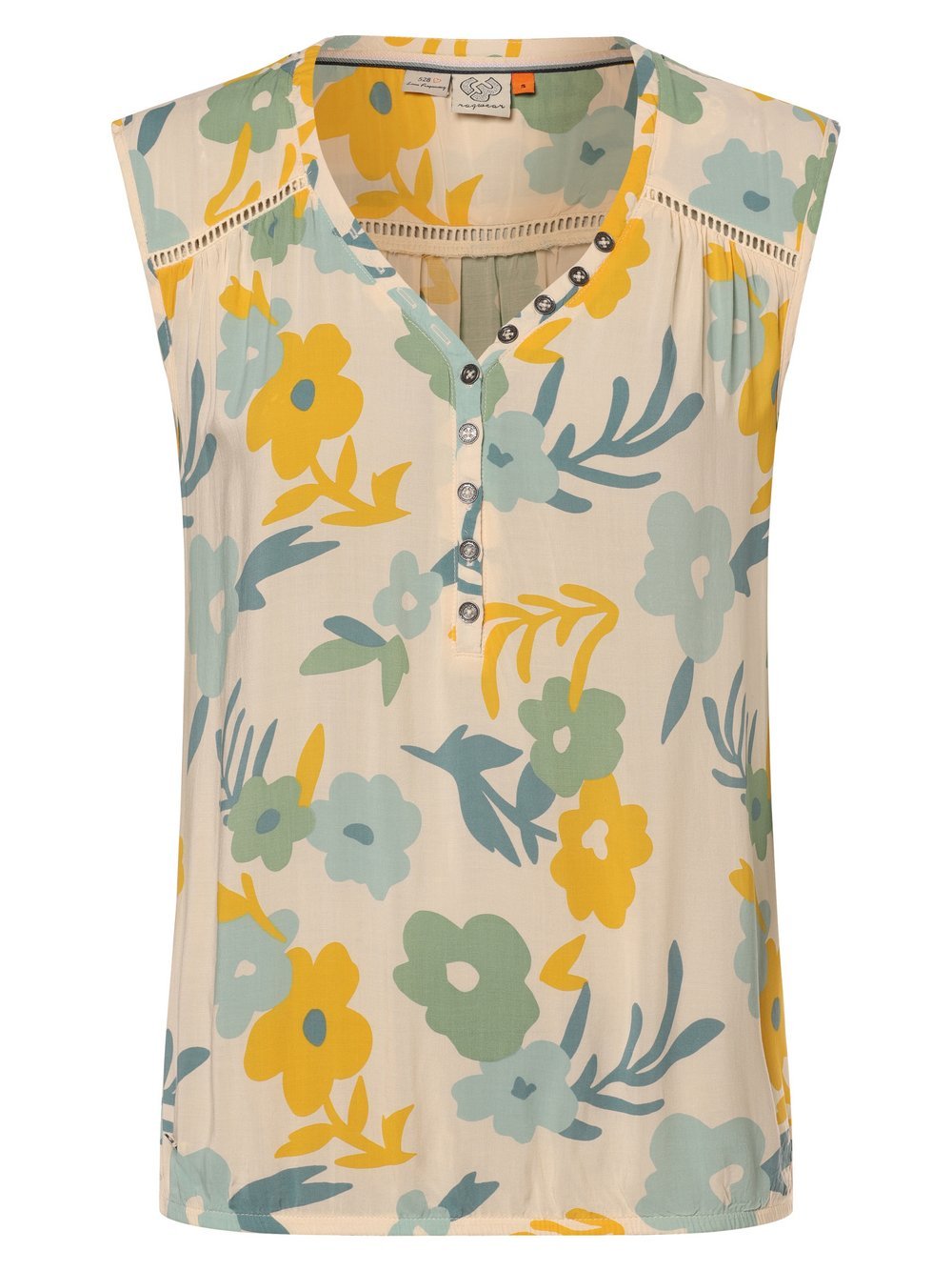 Ragwear Bluzka damska - Salty C Kobiety wiskoza beżowy|niebieski|żółty|zielony wzorzysty, L