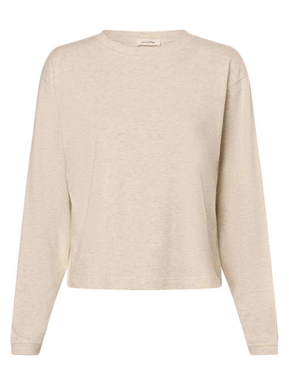 american vintage Damska koszulka z długim rękawem Kobiety Bawełna beżowy jednolity, M/L