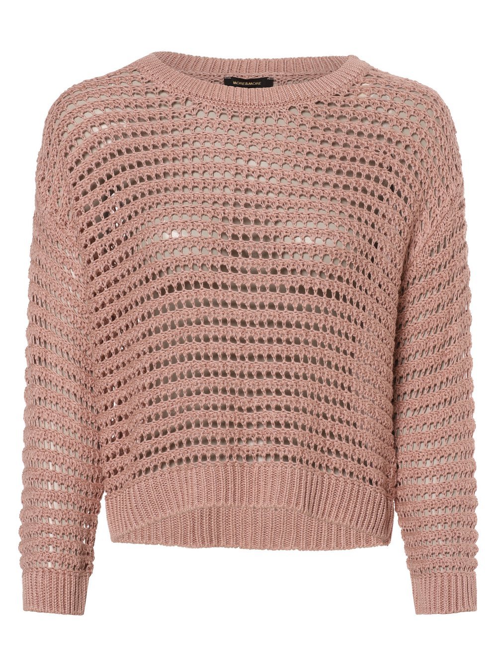 More & More Sweter damski z zawartością lnu Kobiety wiskoza różowy jednolity, 42