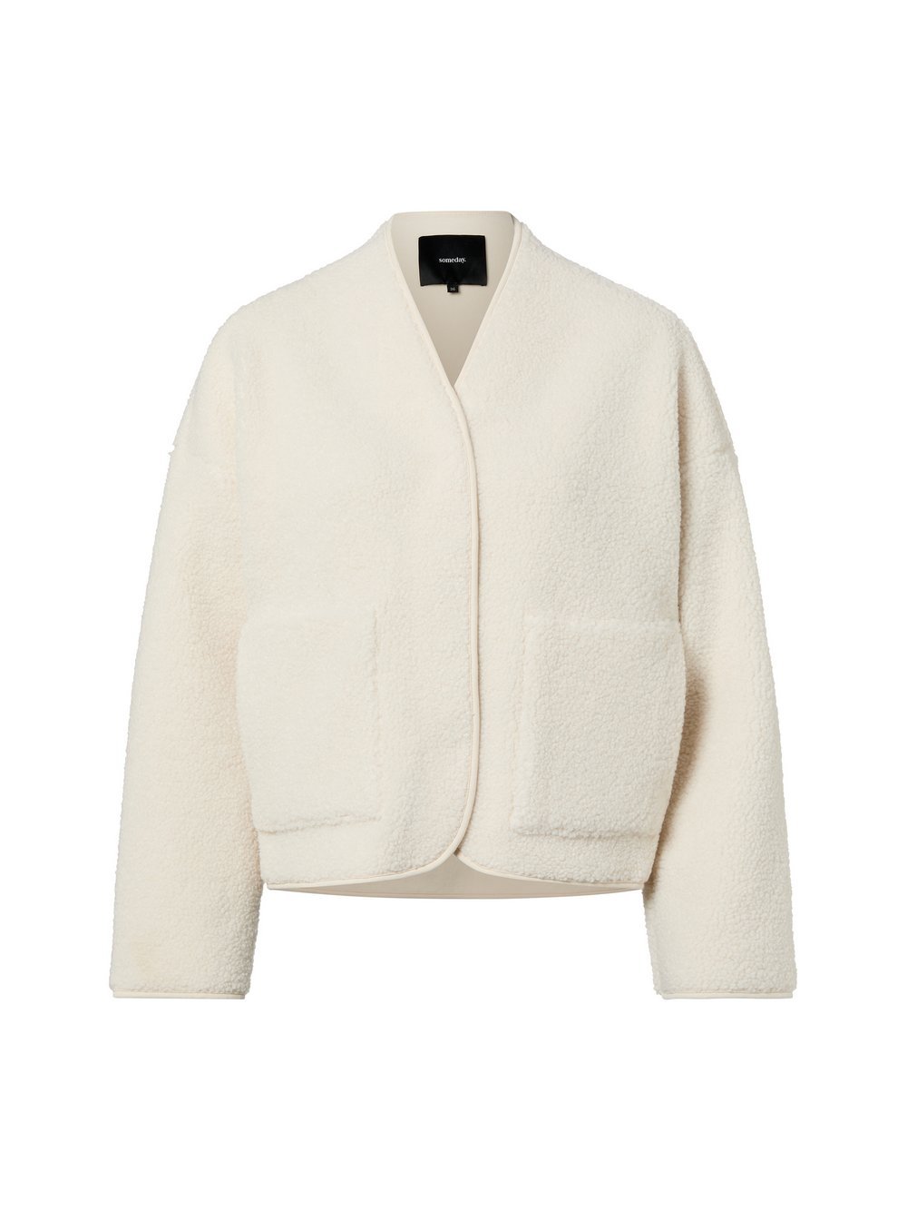 Someday Damska kurtka z pluszowym futerkiem - detal Uteddy Kobiety Sztuczne włókno biały jednolity, 40