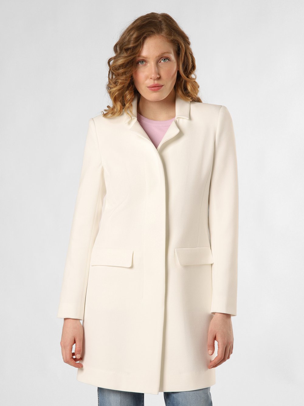 Marie Lund Płaszcz damski - Shania Kobiety biały jednolity, 40