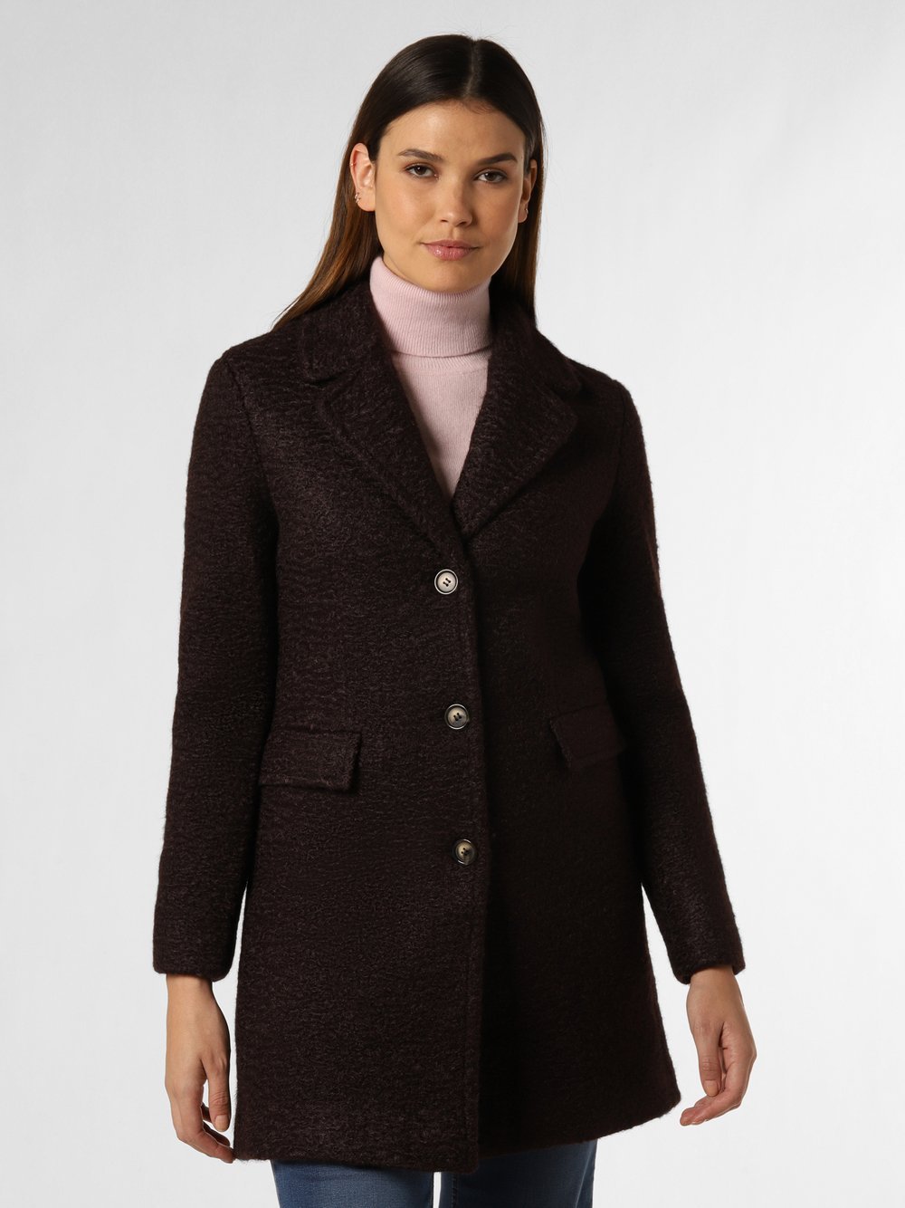 zero Płaszcz damski Kobiety brązowy jednolity, 44