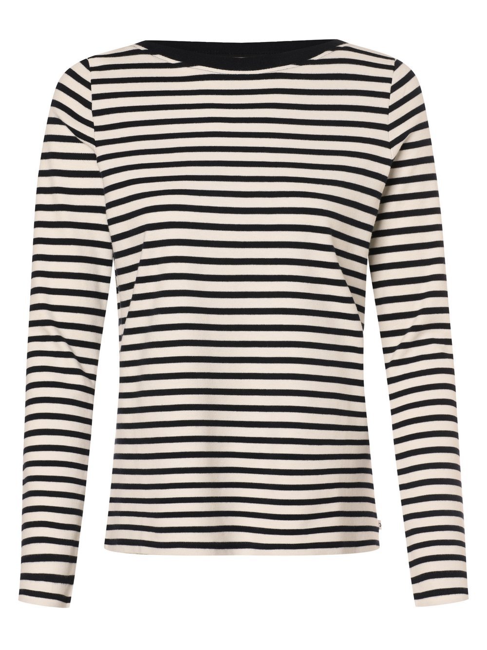 Tom Tailor Denim Damska koszulka z długim rękawem Kobiety Bawełna biały|niebieski w paski, XL